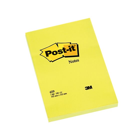 Bloc De Notas Adhesivas Quita Y Pon Post-It 102X152 Mm Con 100 Hojas 659
