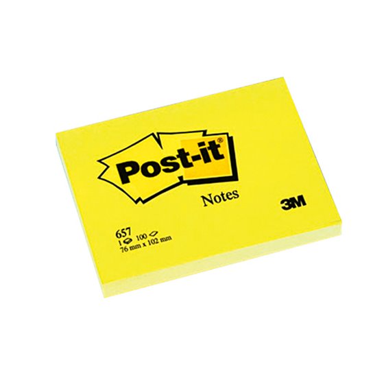 Bloc De Notas Adhesivas Quita Y Pon Post-It 76X102 Mm Con 100 Hojas 657
