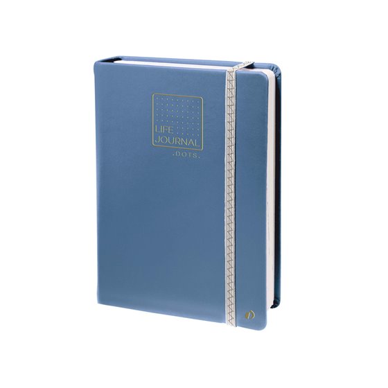 Libreta Quo Vadis Life Journal Infinite Dots Puntos 15X21 Cm 224 Hojas Tapa Similpiel Azul