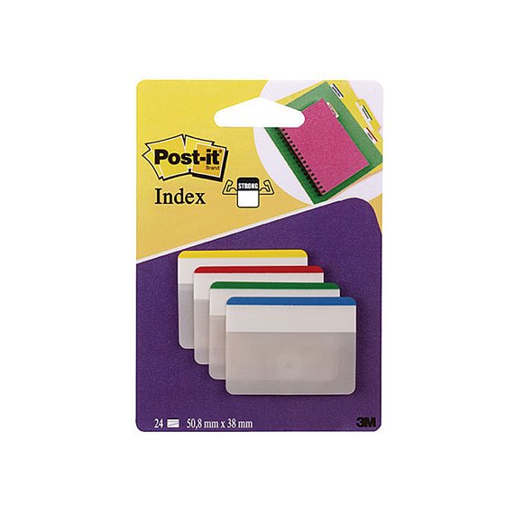 Banderitas Separadoras Rigidas Dispensador 4 Colores Post-It Index 686F-1 Grandes 24 Banderitas