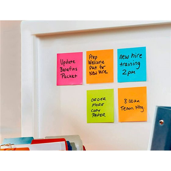 Bloc De Notas Adhesivas Quita Y Pon Post-It Super Sticky Playful 76X76 Mm 90 Hojas 100% Pefc Pack De 6 Unidades