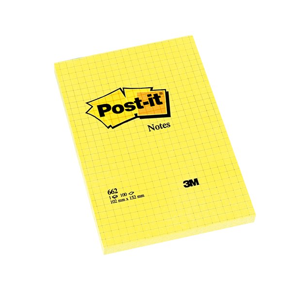 Bloc De Notas Adhesivas Quita Y Pon Post-It 102X152 Mm Cuadriculado 662