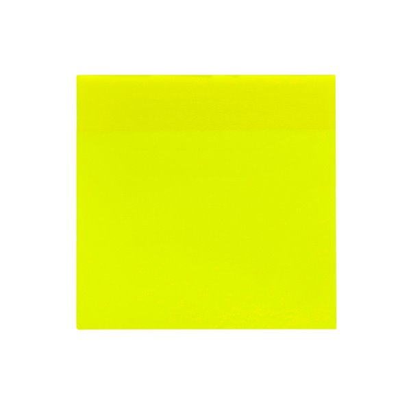 Bloc De Notas Adhesivas Quita Y Pon Q-Connect 76X76 Mm Removible Plastico Translucido Amarillo Neon Con 50 Hojas