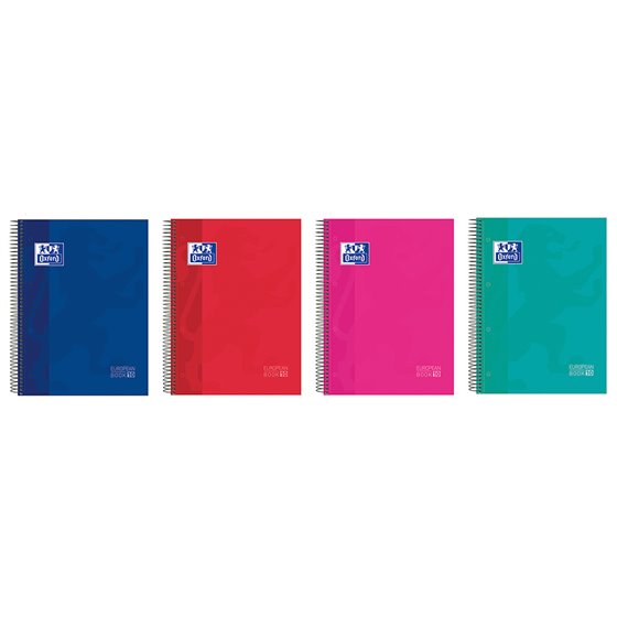 Cuaderno Espiral Oxford Surt Europeanbook 10 School Classic Tapa Extradura Din A4+ 150 Hojas Cuadro 5 Mm Con