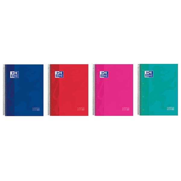 Cuaderno Espiral Oxford Surt Europeanbook 10 School Classic Tapa Extradura Din A4+ 150 Hojas Cuadro 5 Mm Con