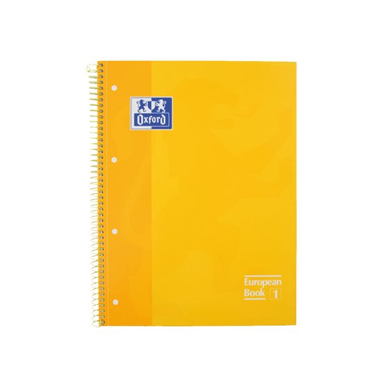 Bloc Espiral Oxford Tapa Extradura Microperforado Din A4 80 Hojas Cuadros 5Mm Color Amarillo