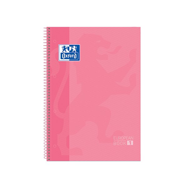 Bloc Espiral Oxford Tapa Extradura Microperforado Din A4 80 Hojas Cuadros 5 Mm Color Rosa Dulce