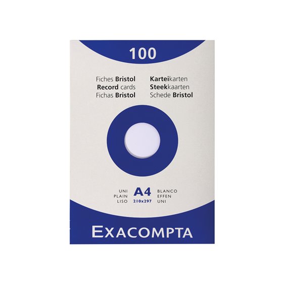 Cartulina Exacompta Din A4 Blanca 205 Gr Paquete De 100 Unidades