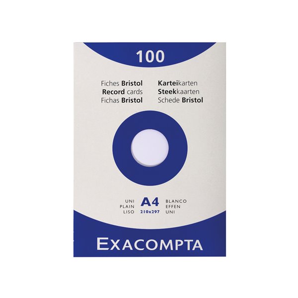 Cartulina Exacompta Din A4 Blanca 205 Gr Paquete De 100 Unidades