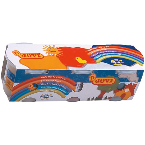 Pasta Jovi Blandiver Caja De 3 Botes Amarillo/Azul/Rojo