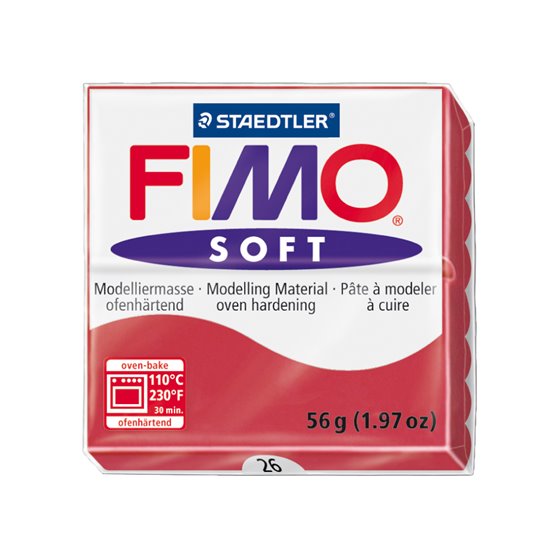 Pasta Staedtler Fimo Soft 57 Gr Color Rojo Cereza