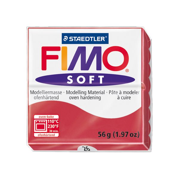 Pasta Staedtler Fimo Soft 57 Gr Color Rojo Cereza