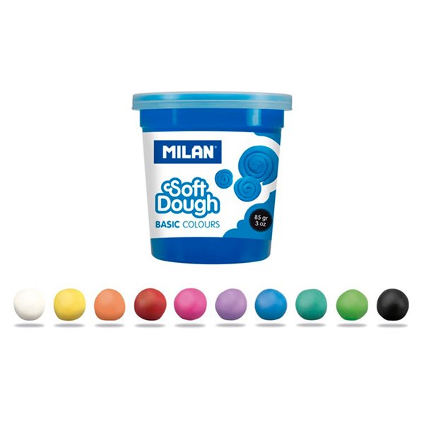 Pasta Milan Para Modelar Soft Dough Basic 85 G Caja De 10 Botes Colores Surtidos