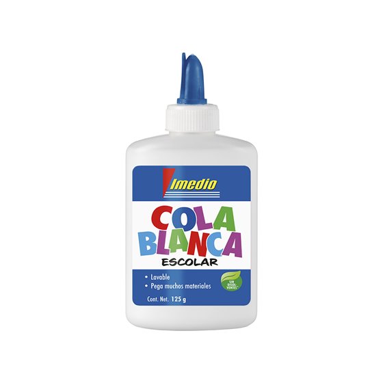 Pegamento Cola Blanca Imedio Escolar Lavable Bote De 125 Gr