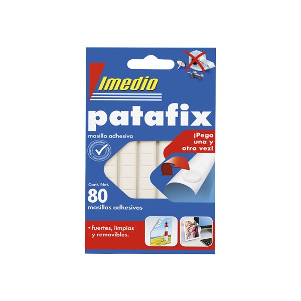 Sujetacosa Imedio Patafix Masilla Adhesiva Removible Blister De 80 Unidades
