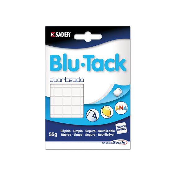 Sujetacosa Masilla Bostik Blu Tack Blanco Cuarteado