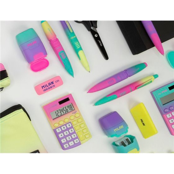 Portaminas Milan Compact Sunset 0,7 Mm Con Goma De Borrar Colores Surtidos