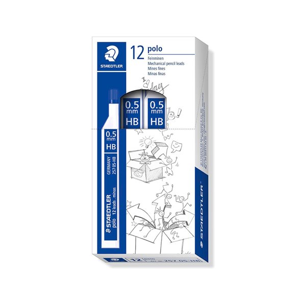 Minas Staedtler Grafito 0,5 Mm Hb Polo 257 Tubo Con 12 Minas