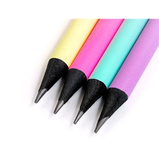 Lapices De Grafito Milan Sunset Hb Madera Negra De Tilo Con Goma De Borrar Colores Surtidos