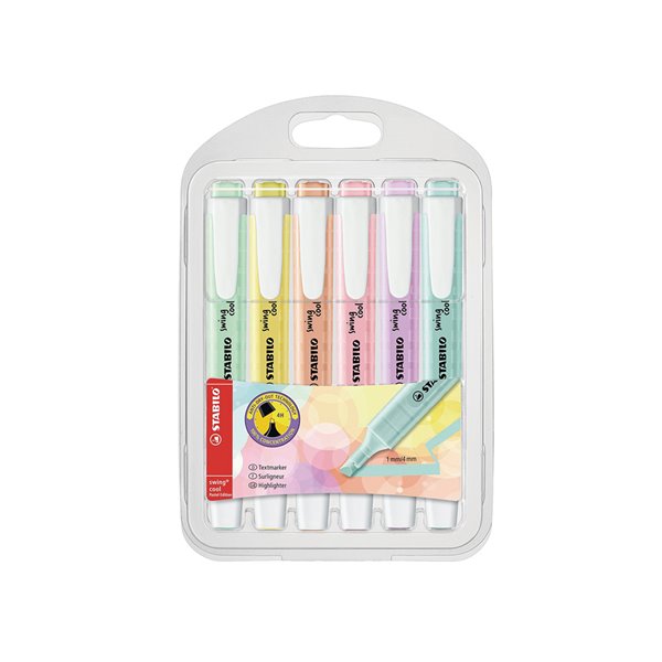 Rotulador Stabilo Fluorescente Swing Cool Color Pastel Bolsa De 6 Unidades Colores Surtidos