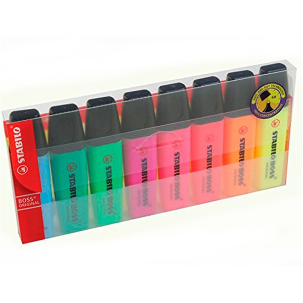 Rotulador Stabilo Boss Fluorescente 70 Estuche De 8 Unidades Colores Surtidos