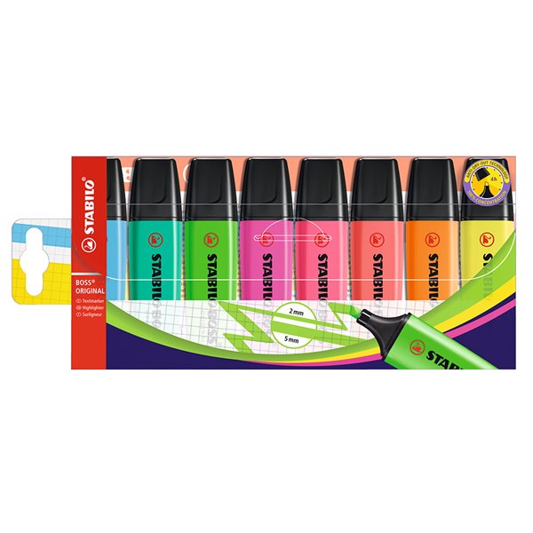 Rotulador Stabilo Boss Fluorescente 70 Estuche De 8 Unidades Colores Surtidos