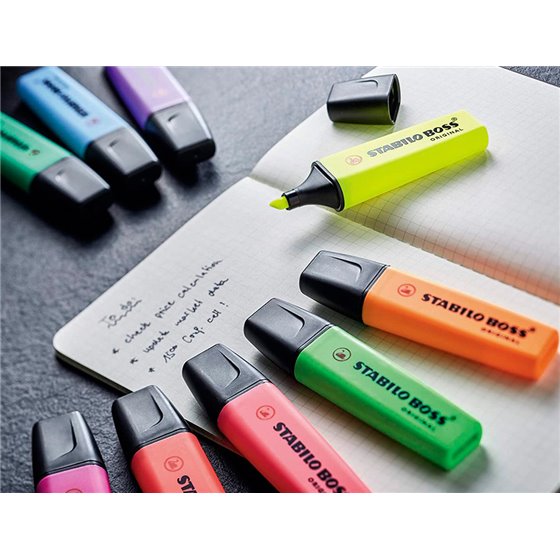 Rotulador Stabilo Boss Fluorescente 70 Amarillo Estuche De 4 Unidades