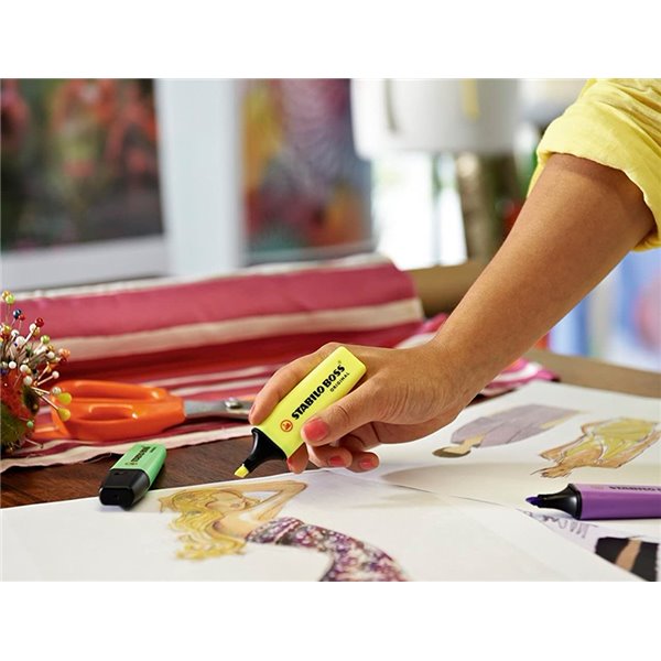 Rotulador Stabilo Boss Fluorescente 70 Amarillo Estuche De 4 Unidades