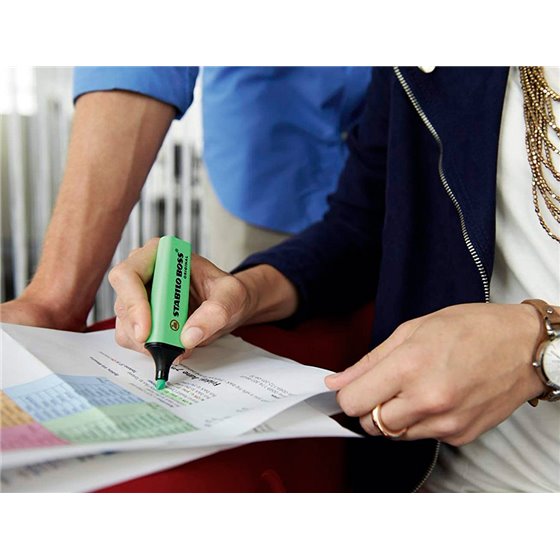 Rotulador Stabilo Boss Fluorescente 70 Verde Estuche De 4 Unidades