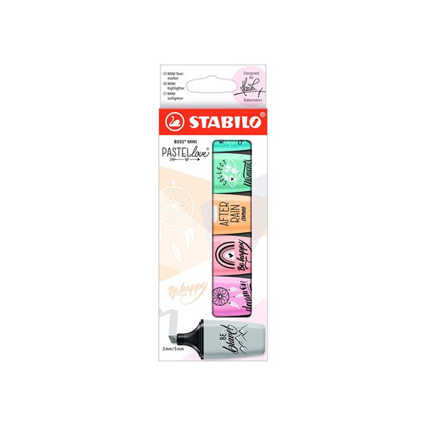 Rotulador Stabilo Boss Mini Pastel Love Estuche De 6 Unidades Colores Surtidos