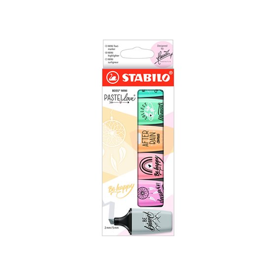 Rotulador Stabilo Boss Mini Pastel Love Estuche De 6 Unidades Colores Surtidos