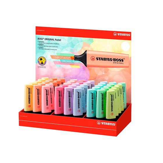 Rotulador Stabilo Boss Fluorescente 70 Pastel Expositor De 45 Unidades Colores Surtidos