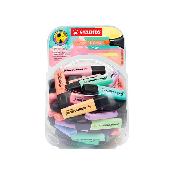Rotulador Stabilo Boss Fluorescente 70 Pastel Expositor Bombonera De 60 Unidades Colores Surtidos