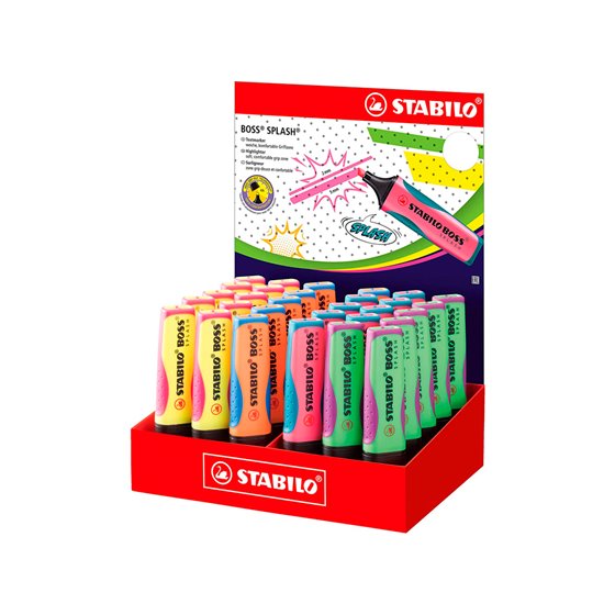 Rotulador Stabilo Boss Splash 75 Expositor Sobremesa De 30 Unidades Colores Surtidos
