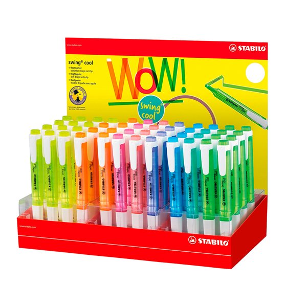 Rotulador Stabilo Fluorescente Swing Cool Expositor De 48 Unidades Colores Surtidos