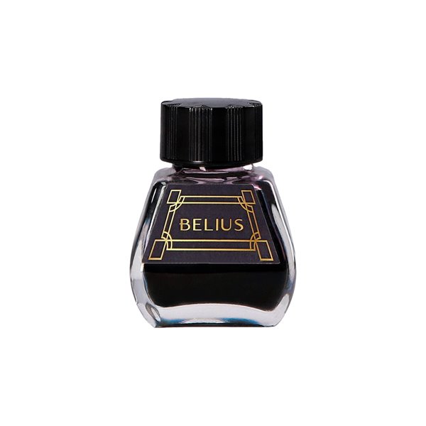 Pluma Y Frasco De Tinta Belius Origen 1995 Aluminio Textura Cepillada Color Negro Tinta Negra Caja Diseño
