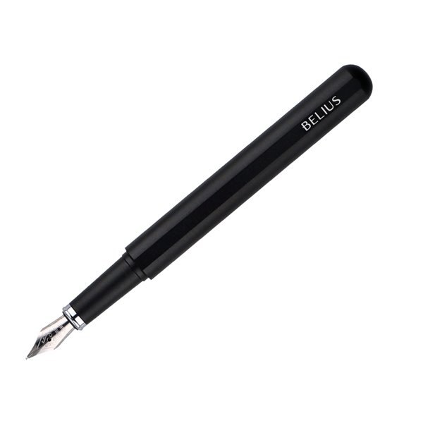 Pluma Y Funda De Similpiel Belius Space B Color Minimalista Negro Tinta Azul Caja De Diseño