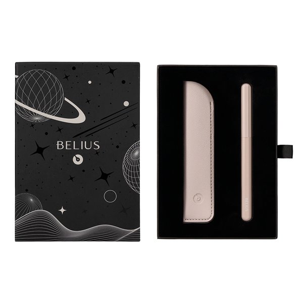Pluma Y Funda De Similpiel Belius Space B Color Minimalista Gris Tinta Azul Caja De Diseño