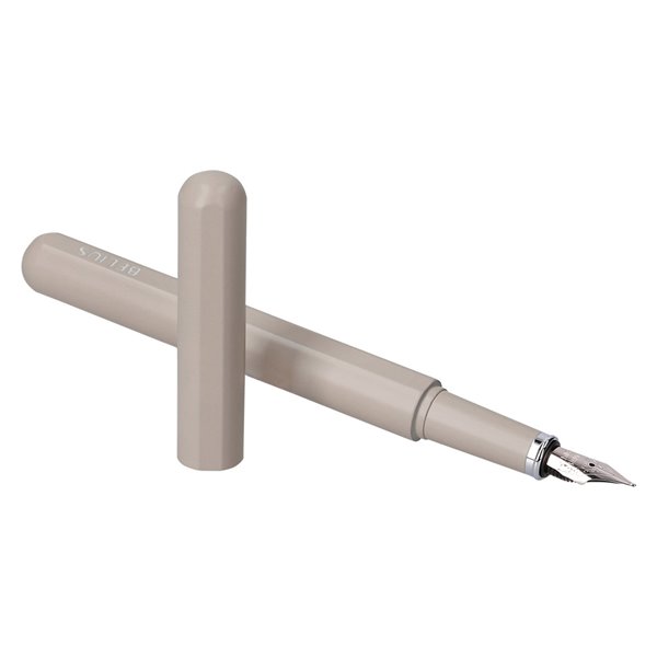Pluma Y Funda De Similpiel Belius Space B Color Minimalista Gris Tinta Azul Caja De Diseño