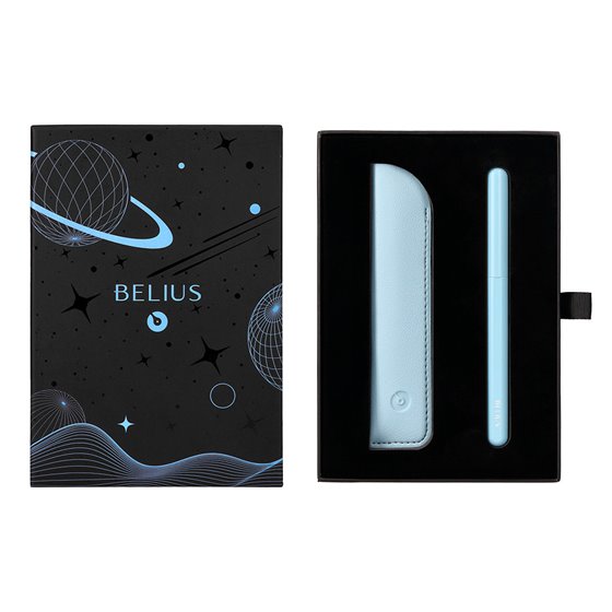 Pluma Y Funda De Similpiel Belius Space B Color Minimalista Azul Tinta Azul Caja De Diseño