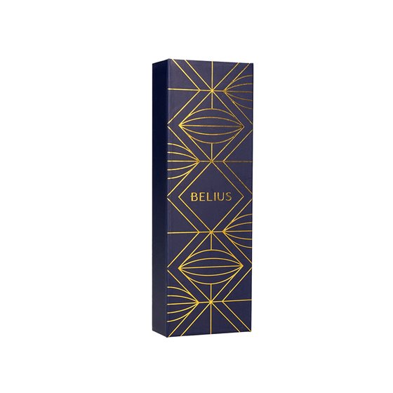 Pluma Belius Soiree Aluminio Color Art Deco Azul Marino Y Dorado Tinta Azul Caja De Diseño