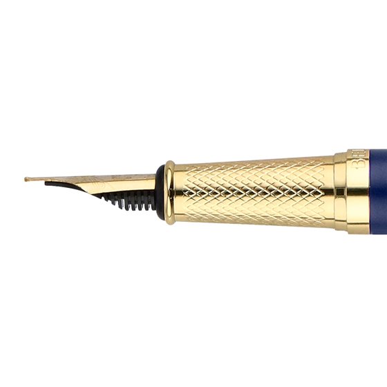 Pluma Y Estuche Belius Soiree Color Art Deco Azul Marino Y Dorado Tinta Azul Caja De Diseño