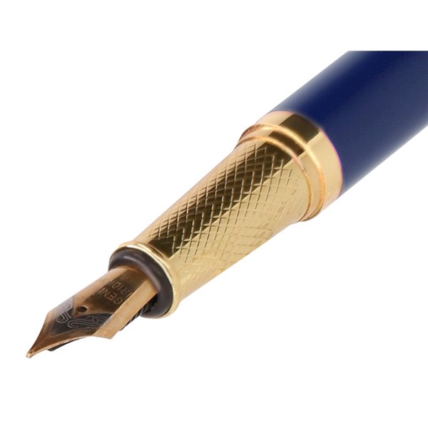 Pluma Y Estuche Belius Soiree Color Art Deco Azul Marino Y Dorado Tinta Azul Caja De Diseño