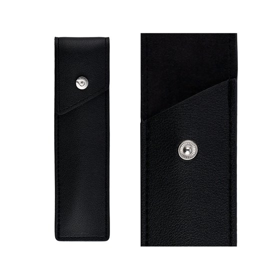 Pluma Y Estuche Belius Turbo Aluminio Textura Punteada Color Negro Y Plateado Tinta Azul Caja De Diseño