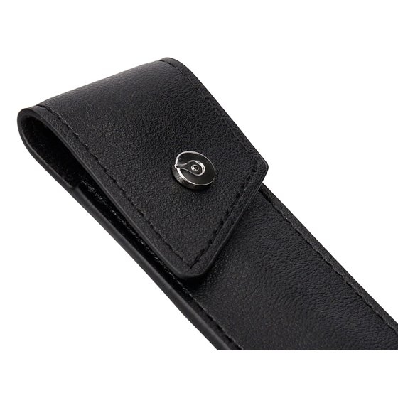 Pluma Y Estuche Belius Turbo Aluminio Textura Punteada Color Negro Y Plateado Tinta Azul Caja De Diseño