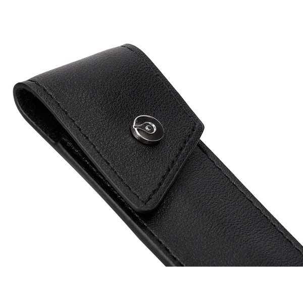 Pluma Y Estuche Belius Turbo Aluminio Textura Punteada Color Negro Y Plateado Tinta Azul Caja De Diseño