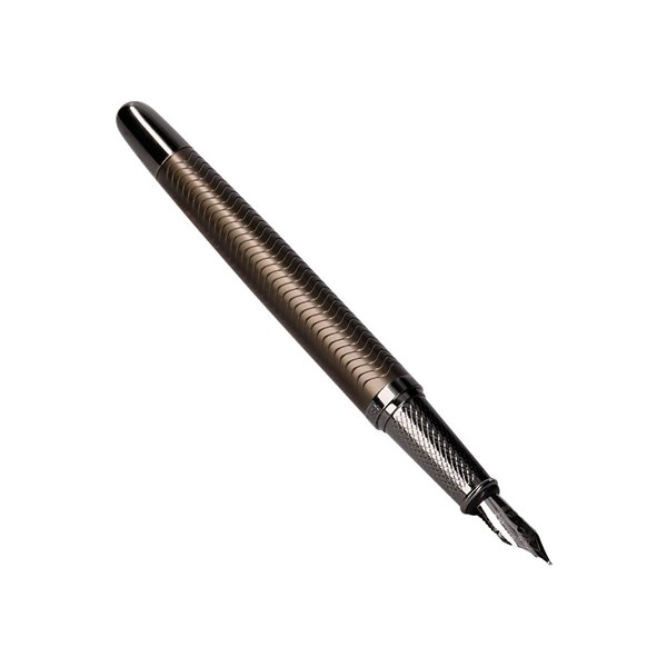 Pluma Belius Neptuno Aluminio Textura Wavy Color Caqui Tinta Azul Caja De Diseño