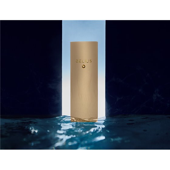 Pluma Belius Neptuno Aluminio Textura Wavy Color Caqui Tinta Azul Caja De Diseño