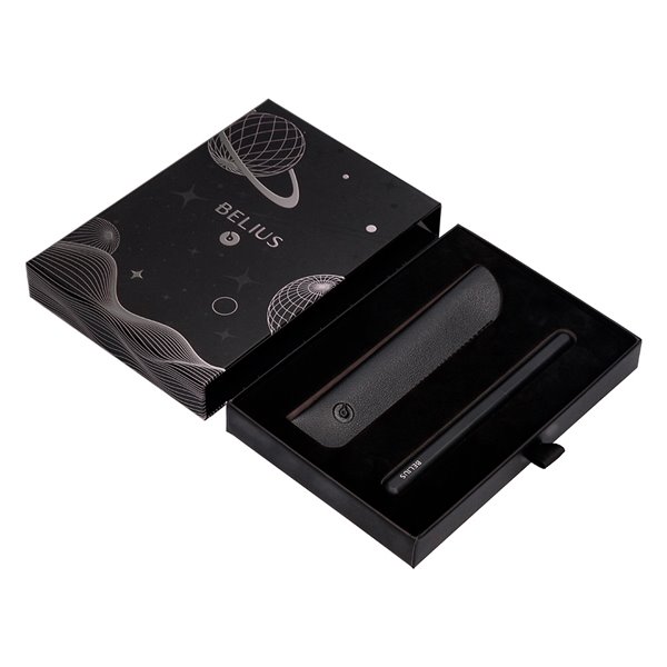 Roller Y Funda De Similpiel Belius Space B Color Minimalista Negro Tinta Azul Caja De Diseño