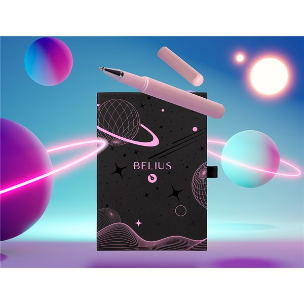 Roller Y Funda De Similpiel Belius Space B Color Minimalista Rosa Tinta Azul Caja De Diseño
